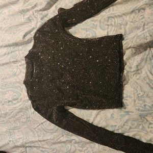 Mint Vanilla sheer metallic star top worn once